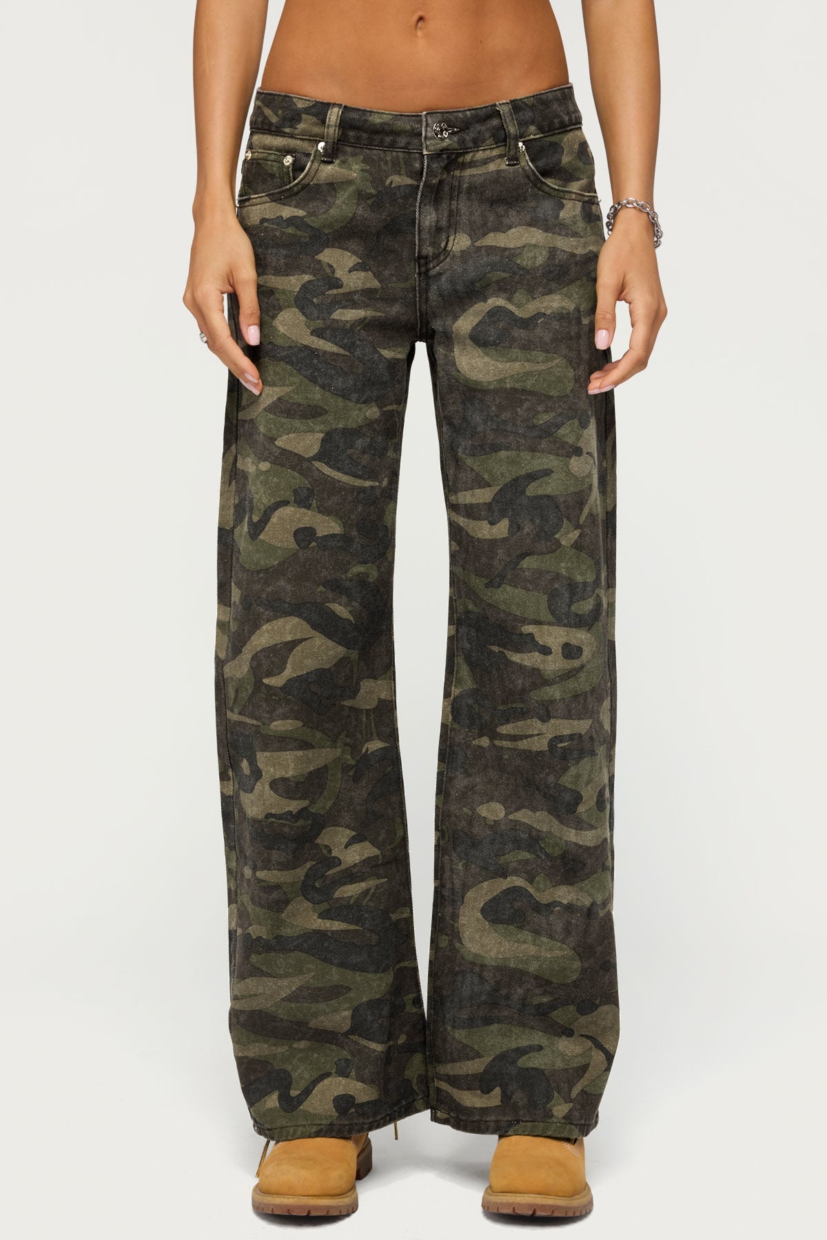 Soya Camo Low Rise Baggy Jeans