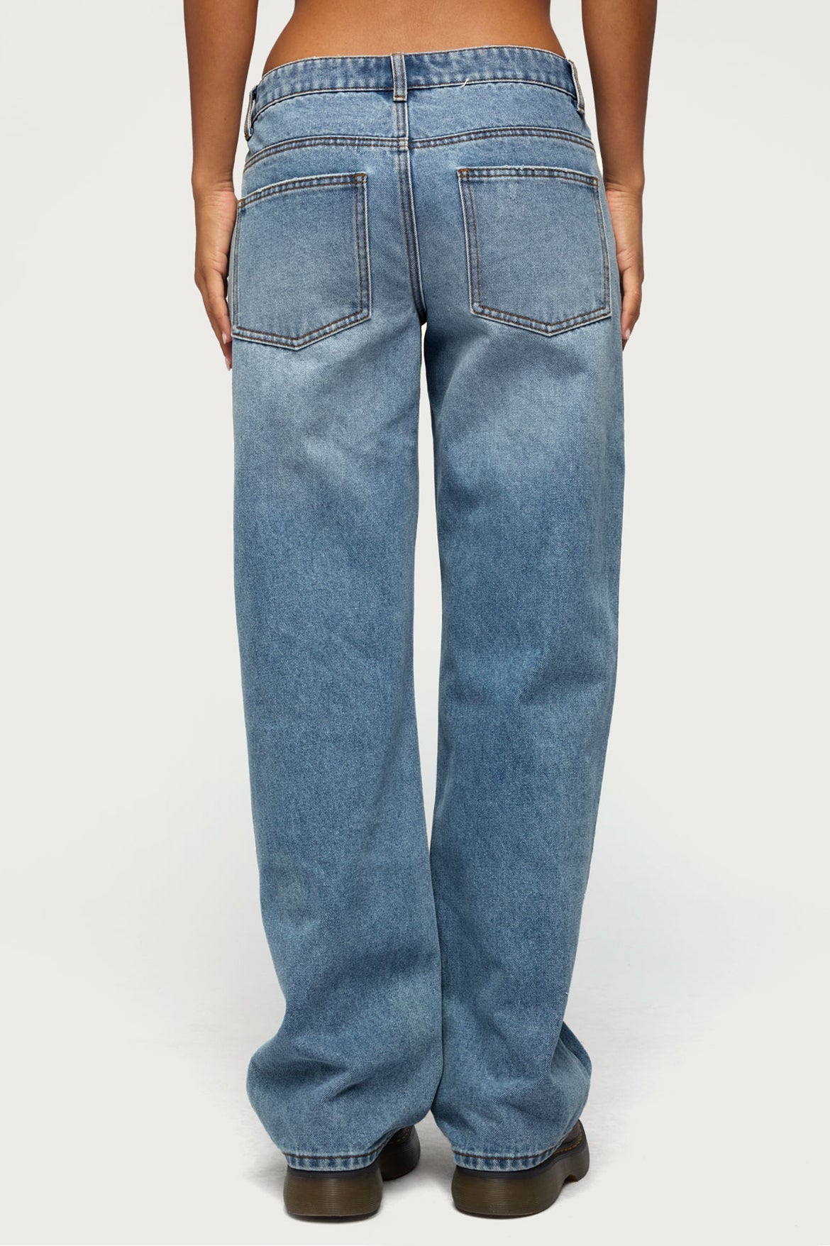 Juju Distressed Low Rise Baggy Jeans