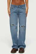 Juju Distressed Low Rise Baggy Jeans